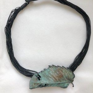 Phenomenal, handcrafted, copper, leaf pin or necklace!